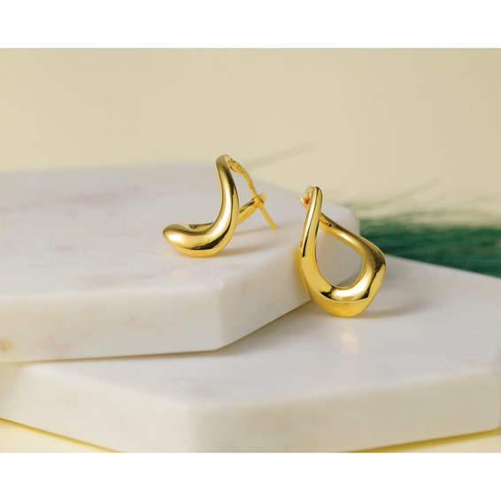 Leslie's Gold Polished Twist Hoop Earrings