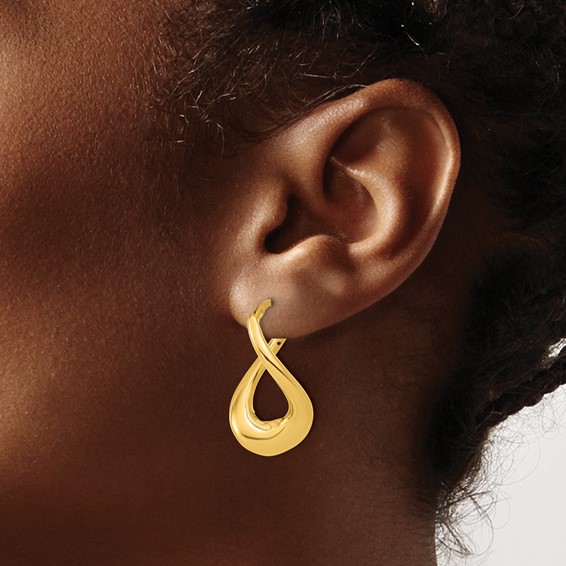 Leslie's Gold Polished Twist Hoop Earrings