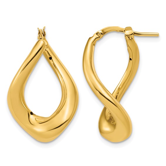 Leslie's Gold Polished Twist Hoop Earrings