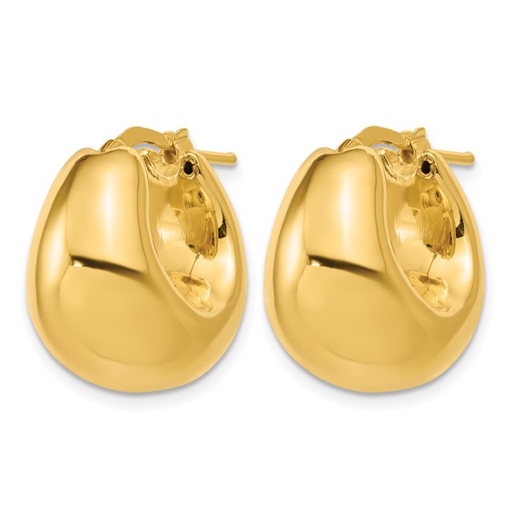 Leslie's 14K Polished Hollow Puff Hoop Earrings