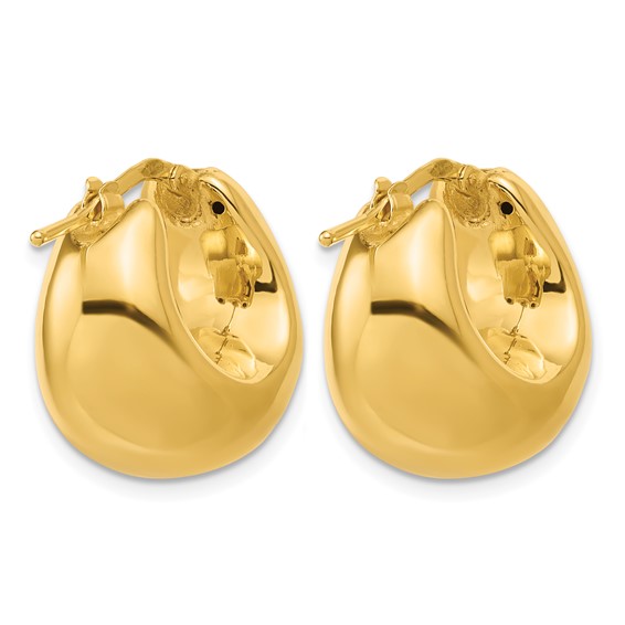Leslie's 14K Polished Hollow Puff Hoop Earrings