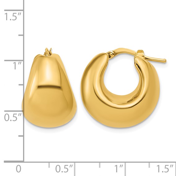 Leslie's 14K Polished Hollow Puff Hoop Earrings