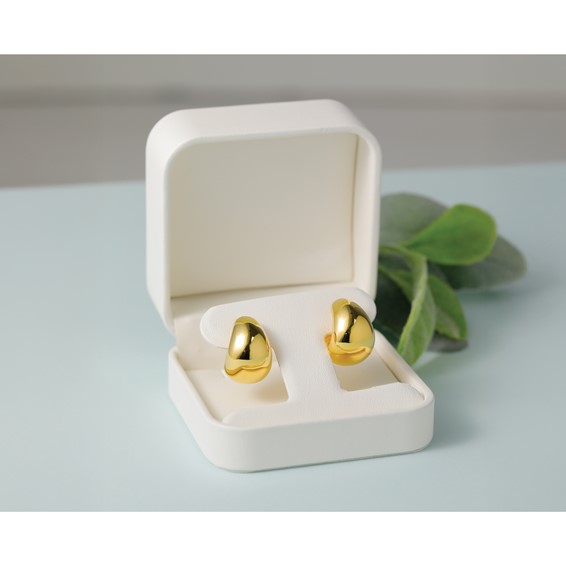 Leslie's 14K Polished Hollow Puff Hoop Earrings