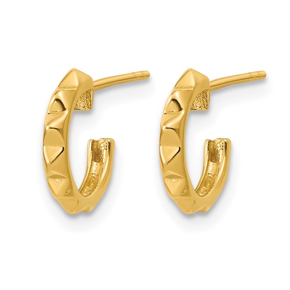 Leslie's 14K Polished Geometric C-Hoop Post Earrings
