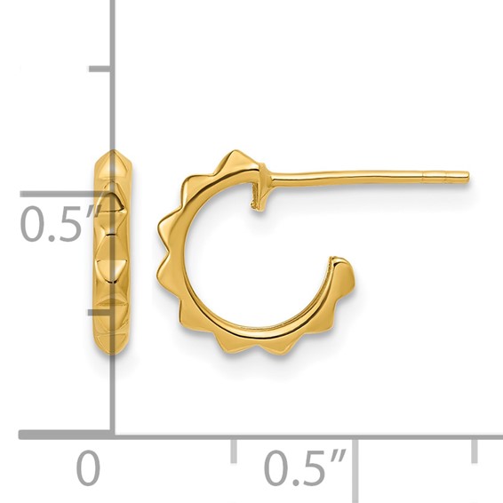 Leslie's 14K Polished Geometric C-Hoop Post Earrings