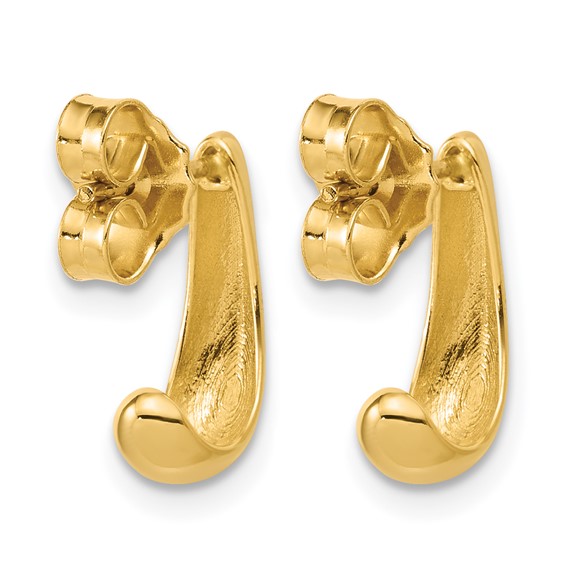 Leslie's 14K Polished J-Hoop Post Earrings