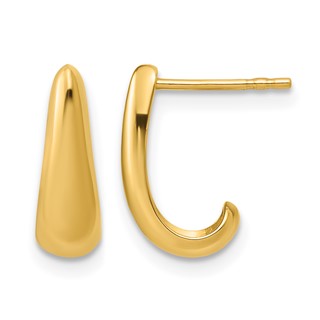 Leslie's 14K Polished J-Hoop Post Earrings