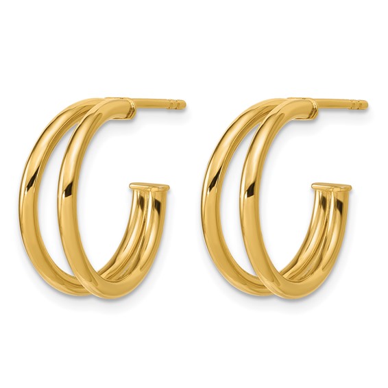 Leslie's Gold Polished J-Hoop Earrings