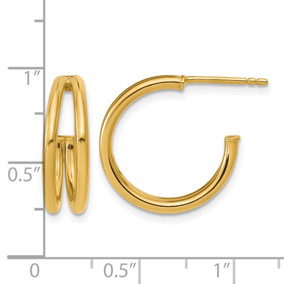 Leslie's Gold Polished J-Hoop Earrings