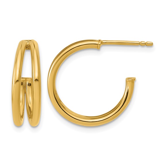 Leslie's Gold Polished J-Hoop Earrings