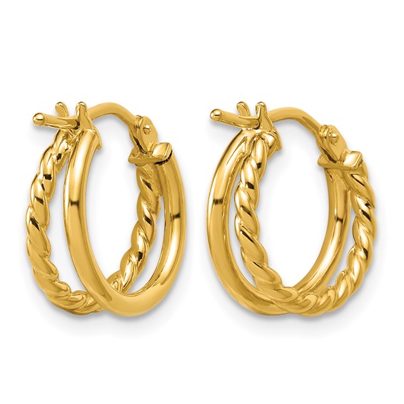 Leslie's Gold Polished and Twisted Hoop Earrings
