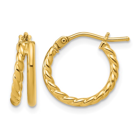 Leslie's Gold Polished and Twisted Hoop Earrings