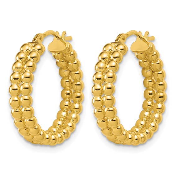 Leslie's Gold Polished Beaded Hoop Earrings