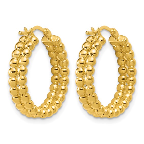 Leslie's Gold Polished Beaded Hoop Earrings