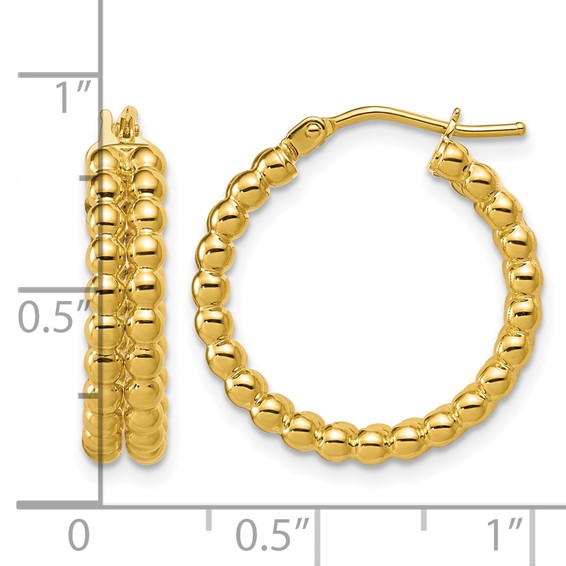 Leslie's Gold Polished Beaded Hoop Earrings