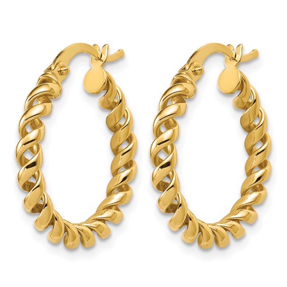 Leslie's Gold Polished and Twisted Hoop Earrings