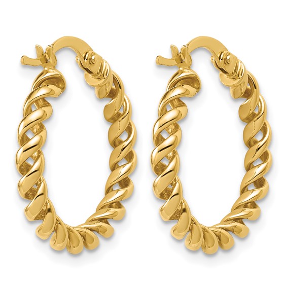 Leslie's Gold Polished and Twisted Hoop Earrings
