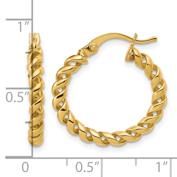 Leslie's Gold Polished and Twisted Hoop Earrings