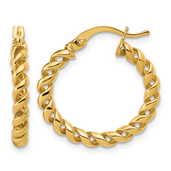 Leslie's Gold Polished and Twisted Hoop Earrings