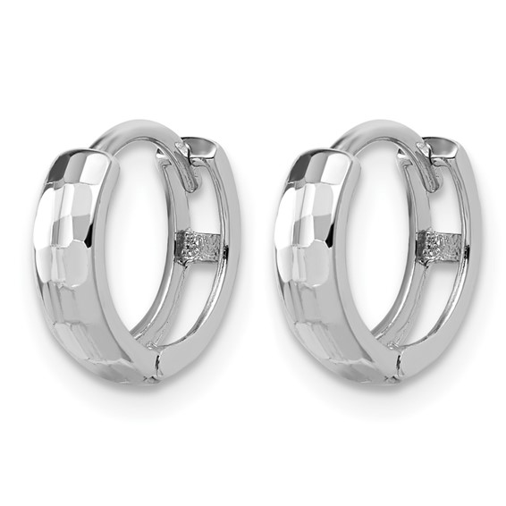 Leslie's Gold Polished and Diamond-cut Hinged Hoop Earrings