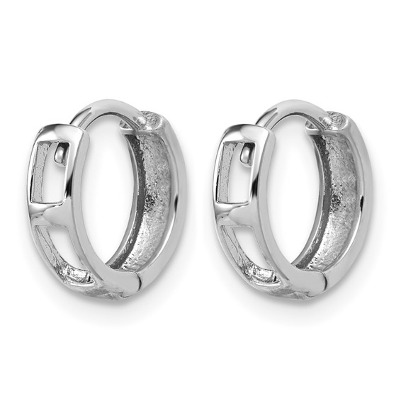 Leslie's Gold Polished and Diamond-cut Hinged Hoop Earrings