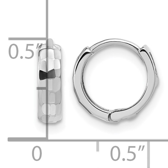 Leslie's Gold Polished and Diamond-cut Hinged Hoop Earrings