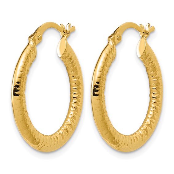 Leslie's Gold Polished and Grooved Hoop Earrings