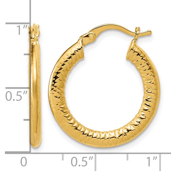 Leslie's Gold Polished and Grooved Hoop Earrings