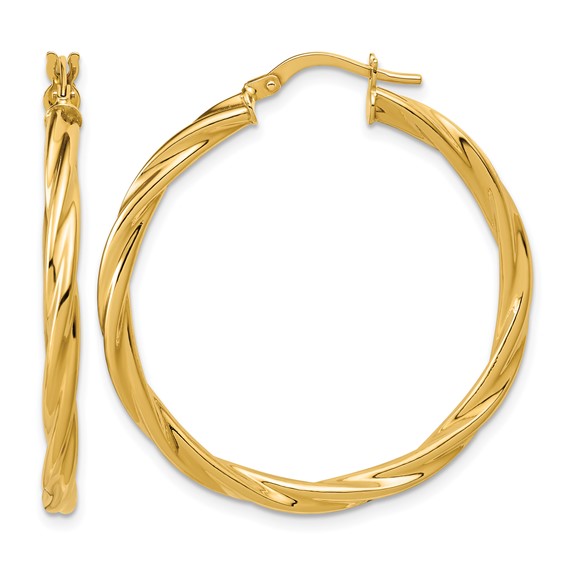 Leslie's Gold Polished Twisted Hoop Earrings