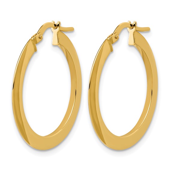 Leslie's Gold 1.50mm Polished Flat Tube Hoop Earrings