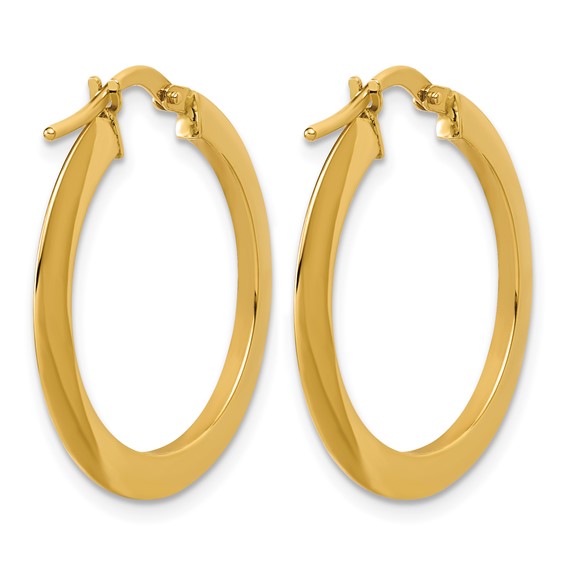 Leslie's Gold 1.50mm Polished Flat Tube Hoop Earrings