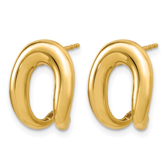 Leslie's 14K Polished Fancy J-Hoop Post Earrings