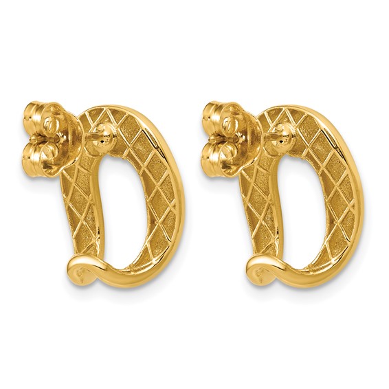 Leslie's 14K Polished Fancy J-Hoop Post Earrings