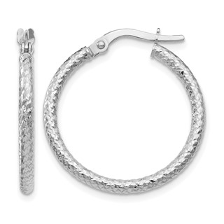 Leslie's Gold Polished and Textured Hoop Earrings