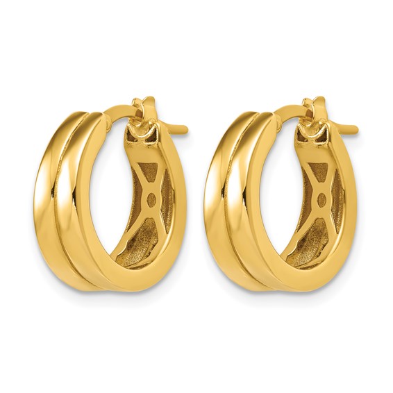 Leslie's 14K Polished Grooved Round Hoop Earrings