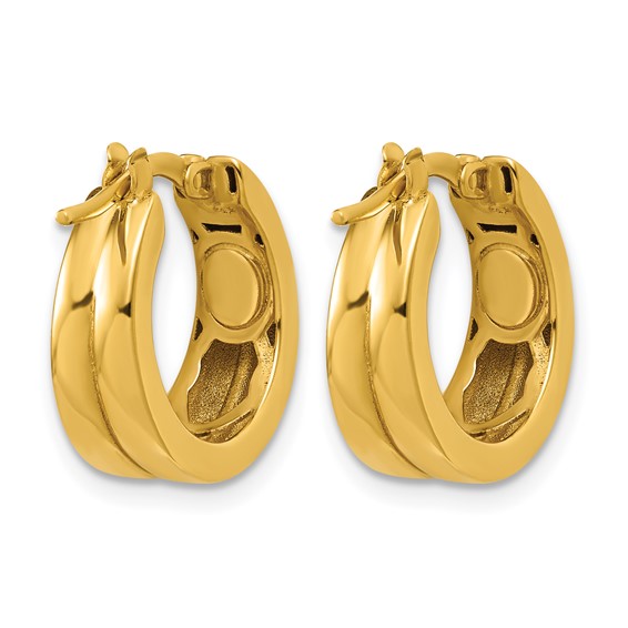 Leslie's 14K Polished Grooved Round Hoop Earrings