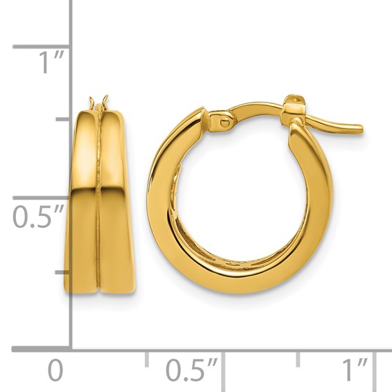 Leslie's 14K Polished Grooved Round Hoop Earrings