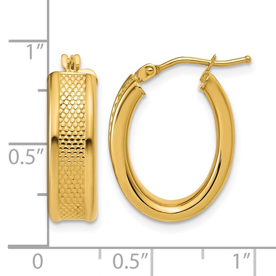 Leslie's Gold Polished and Textured Hoop Earrings