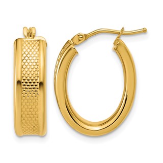 Leslie's Gold Polished and Textured Hoop Earrings