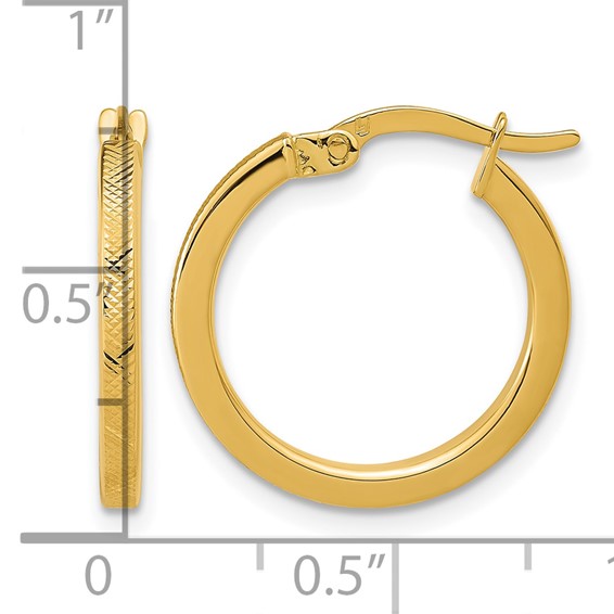 Leslie's Gold Polished and Textured Hoop Earrings