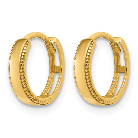 Leslie's 14K Polished Textured Huggie Hoop Earrings