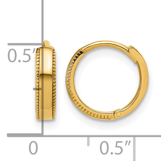 Leslie's 14K Polished Textured Huggie Hoop Earrings