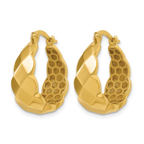 Leslie's 14K Polished Faceted Hoop Earrings