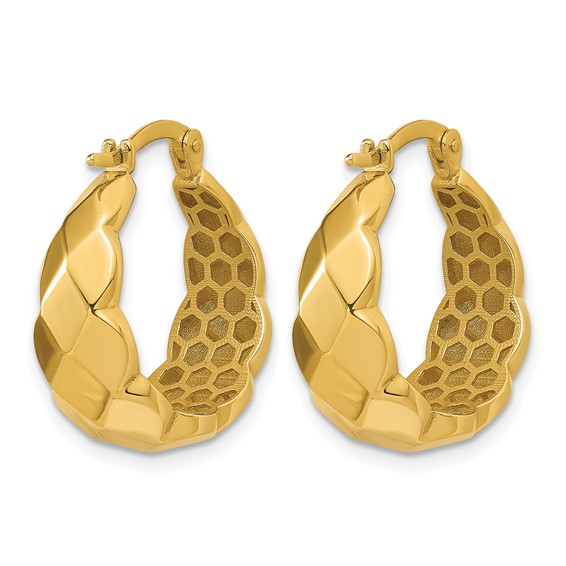 Leslie's 14K Polished Faceted Hoop Earrings