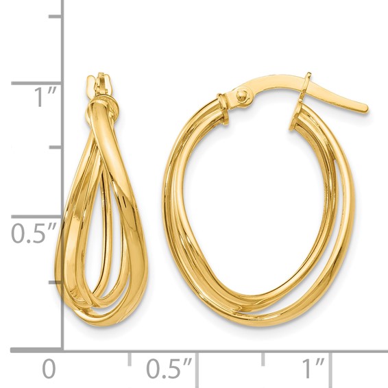 Leslie's 14K Polished Twist Hoop Earrings