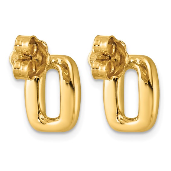 Leslie's 14K Polished Oval Post Earrings