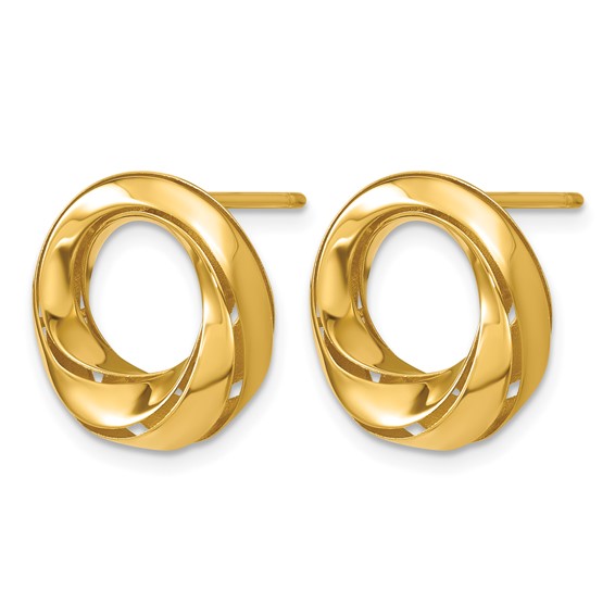 Leslie's 14K Polished Circle Twist Post Earrings