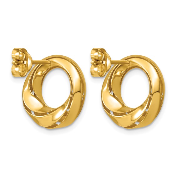 Leslie's 14K Polished Circle Twist Post Earrings