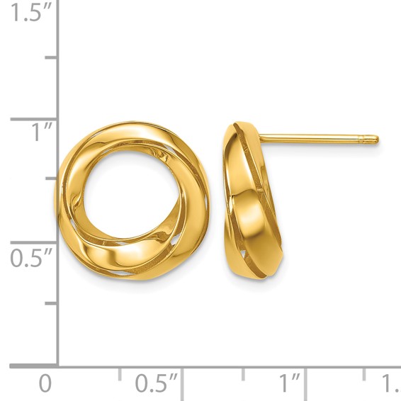 Leslie's 14K Polished Circle Twist Post Earrings