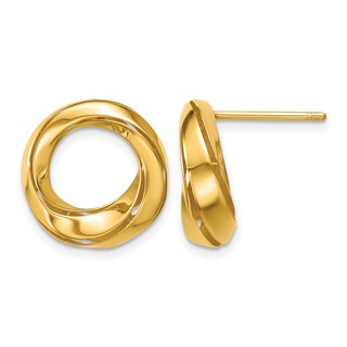 Leslie's 14K Polished Circle Twist Post Earrings